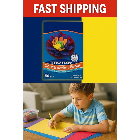Other - Tru-Ray Heavyweight Construction Paper Yellow‎ 12″ x 18″ – 50 Sheets, New